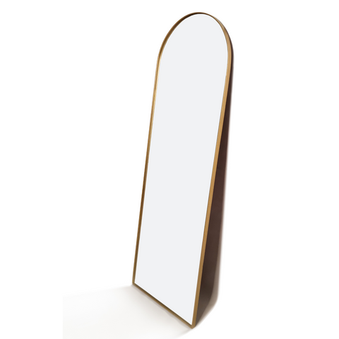 Full Length Arch Gold Mirror - Thin Frame 