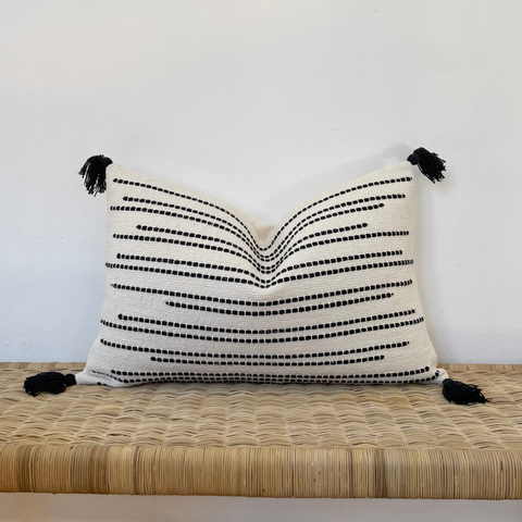 Stripey with Tassels Cushion