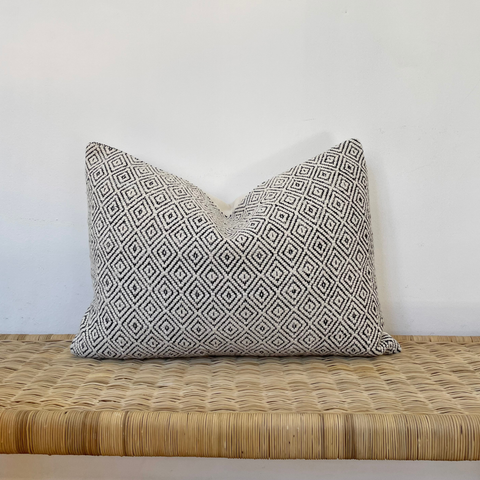 Black Diamonds on Ecru Cushion