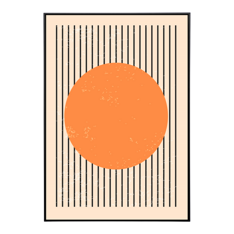 Orange Abstract Framed Canvas