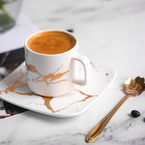 Kintsugi Espresso Cup, Saucer & Spoon