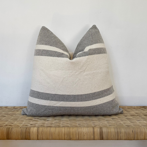 Provencal Stripe on Natural Cushion