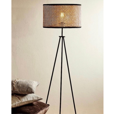 Luxe Floor Lamp with Dutch Rattan Shade