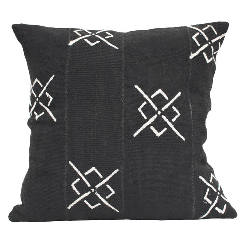 Bogolan Mud Cloth Black 1 Cushion Cover - Art of Curation 50 x 50cm