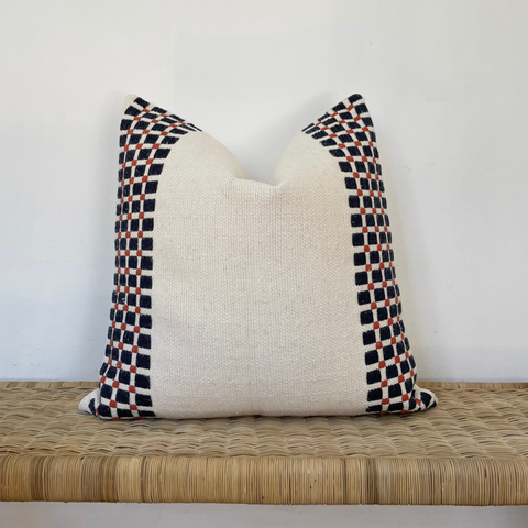 Damier Navy on Natural Cushion