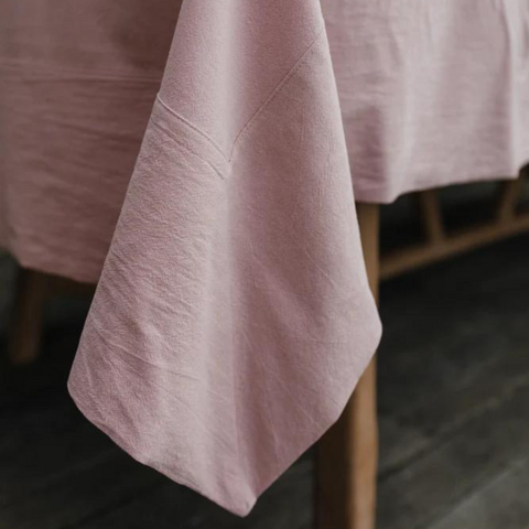 Stonewashed Cotton Rosé Tablecloth - Art of Curation