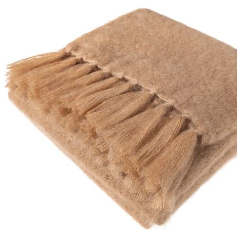 Latte Mohair Blanket
