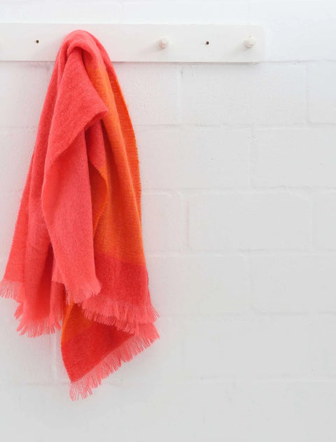 Coral Mohair Blanket