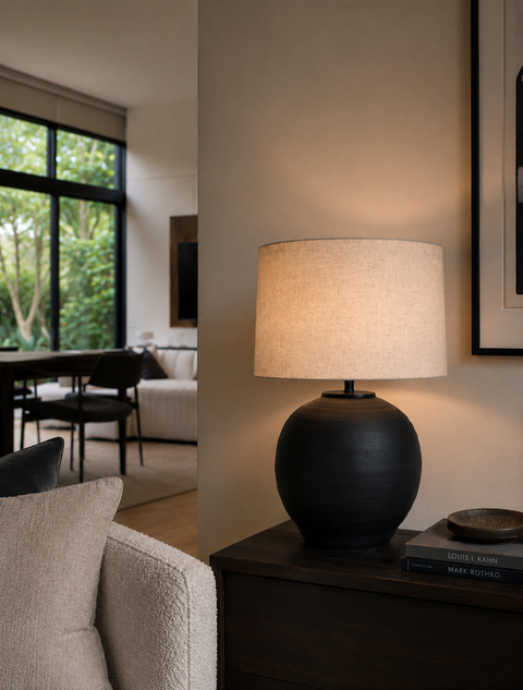 Large Ceramic Lamp - Black