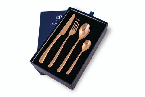 Buddha Rose Gold Cutlery 16 or 24 Pc Set