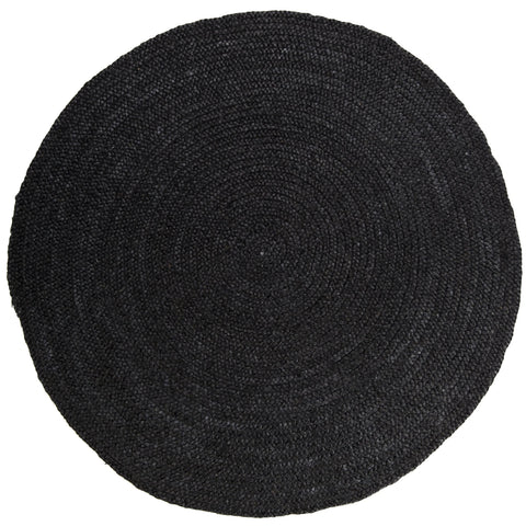 Black Jute Round Rug