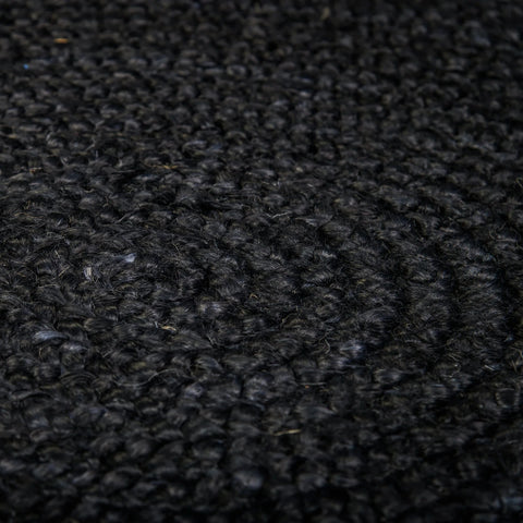 Black Jute Round Rug