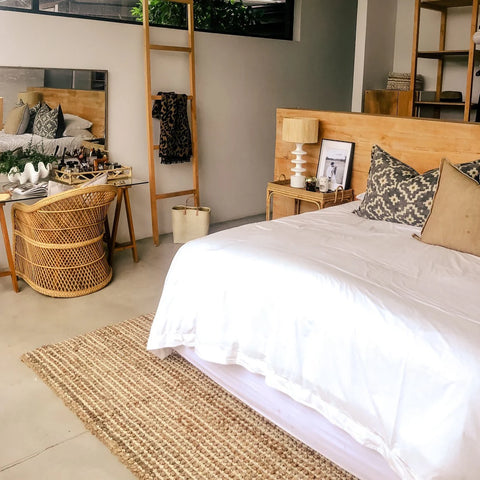 Jute Natural Rug with Cream Cotton Loops