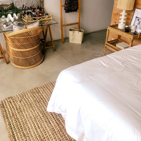 Jute Natural Rug with Cream Cotton Loops