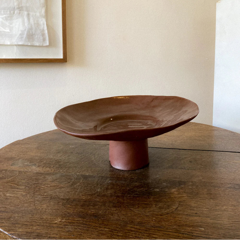 Footed Platter | Dark Terracotta