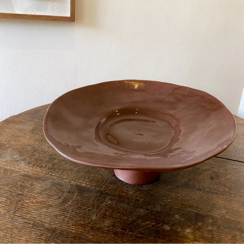 Footed Platter | Dark Terracotta