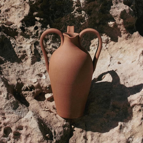 Large 3 Handle Terracotta Jug