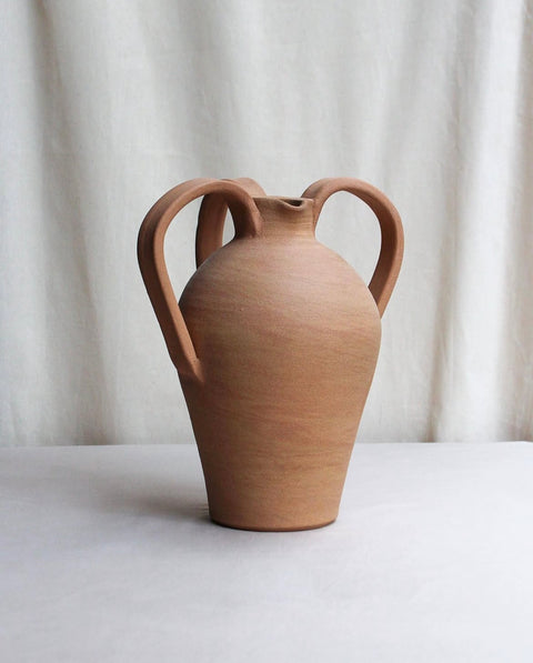Large 3 Handle Terracotta Jug