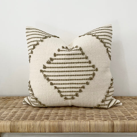 Jute Diamond on Natural Cushion