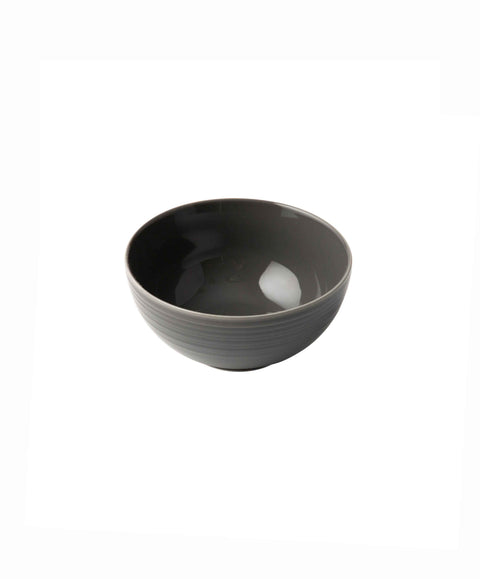 Embossed Lines Dark Grey Cereal Bowl - Art of Curation