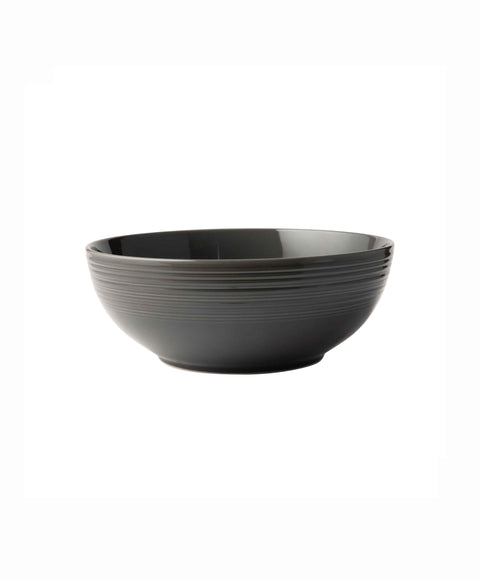 Embossed Lines Dark Grey Salad Bowl - Art of Curation