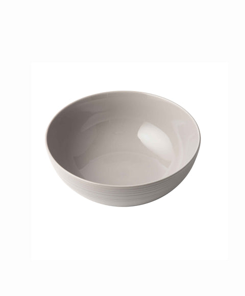 Embossed Lines Light Grey Salad Bowl - Art of Curation