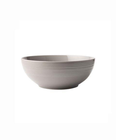 Embossed Lines Light Grey Salad Bowl - Art of Curation