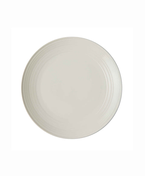 Embossed Lines Cream Dinner Plate - Art of Curation