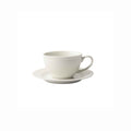 Embossed Lines Cream Cup And Saucer - Art of Curation