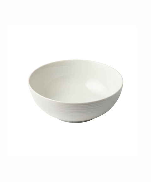 Embossed Lines Cream Salad Bowl - Art of Curation