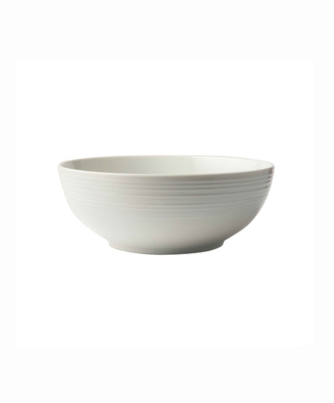 Embossed Lines Cream Salad Bowl - Art of Curation