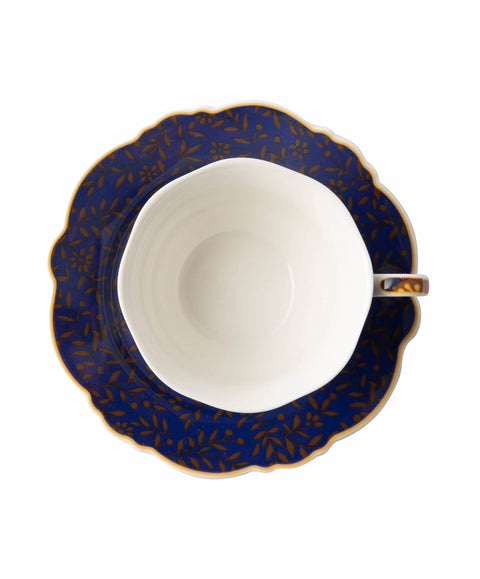 Blue Fern Cup & Saucer in Gift Box - Art of Curation