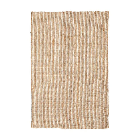 Jute Natural Rug with Cream Cotton Loops