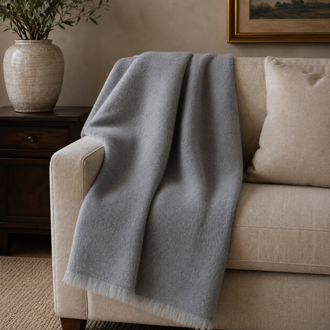 Silver Ash Mohair Blanket