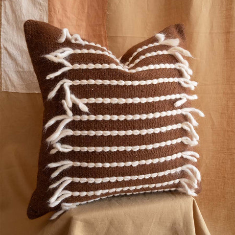 Strata Cushion | Chocolate White