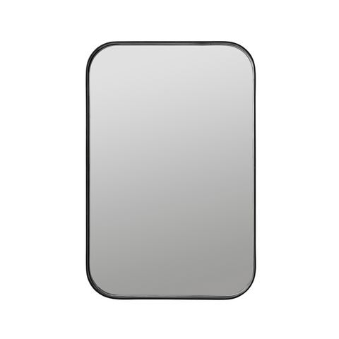 Deep Frame Rounded Rectangle Mirror - Black