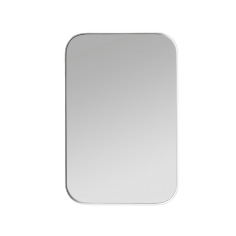 Deep Frame Rounded Rectangle Mirror - White