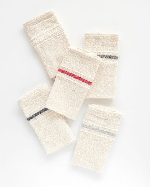 Natural Country Napkin with Charcoal Stripe