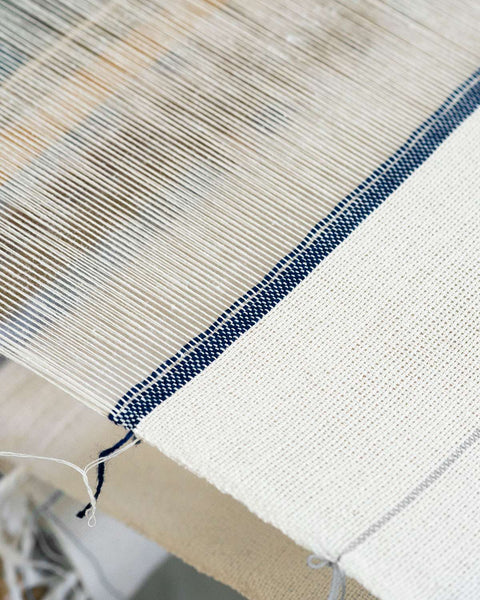 Natural Country Napkin with Navy Stripe