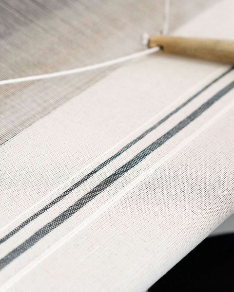 Natural Country Napkin with Charcoal Stripe