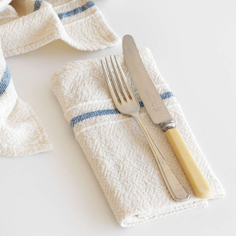Natural Country Napkin with Denim Stripe