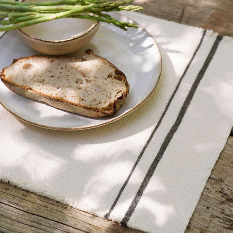 Country Placemat with Charcoal Stripe