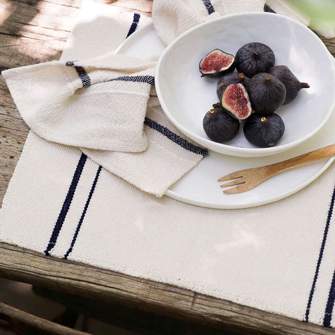 Country Placemat with Navy Stripe