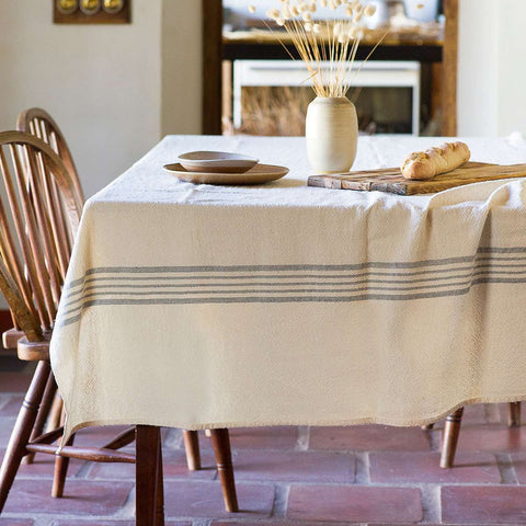 Country Table Cloth - Grey stripe