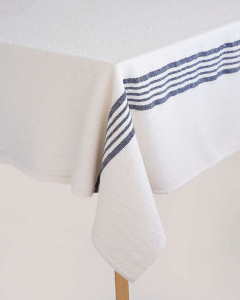 Country Table Cloth - Navy stripe