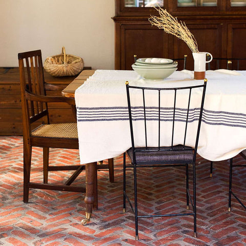 Country Table Cloth - Navy stripe