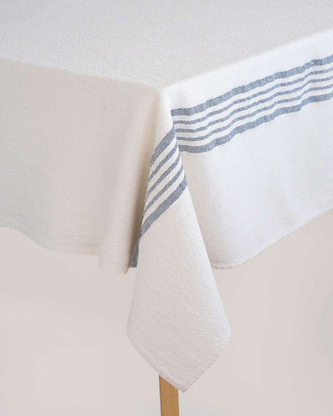 Country Table Cloth - Denim stripe