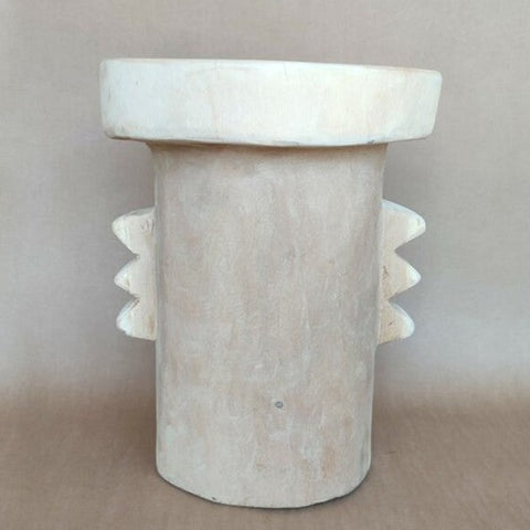 Tribal Side Table with Jagged Edge