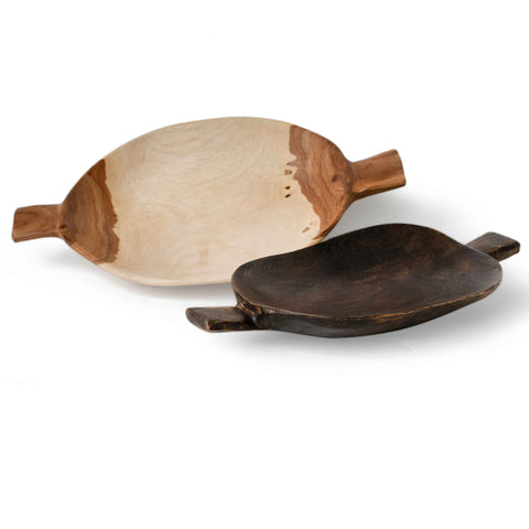 Oval Wooden Server with Handles - Art of Curation