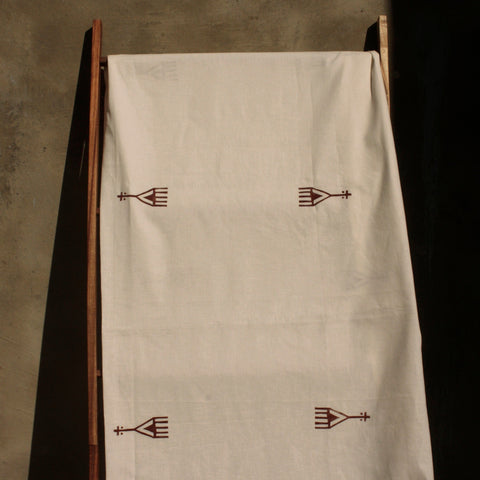 Temple Design Tablecloth Sienna Ink